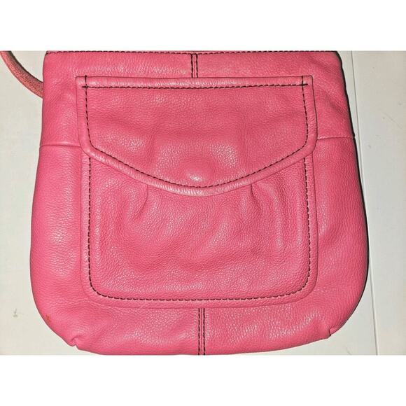 Fossil Leather Crossbody Handbag Pink 12x10 - Picture 10 of 13